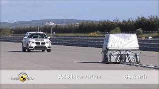 2015 2016 BMW X1  Autonomous Emergency Braking AEB Test [upl. by Anabella47]