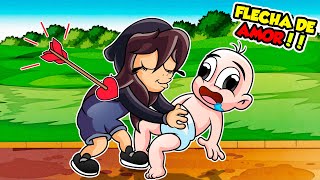 ¡NOOBSI SE ENAMORA DE BEBE NOOB CON UNA FLECHA DE AMOR🤫🥰 EN MINECRAFT [upl. by Nitneuq]