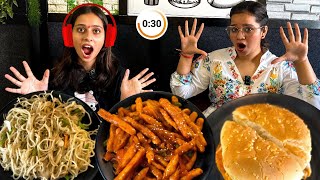 GUESS THE MOVIE NAME WHISPER CHALLENGE🤣🔥Noodles🔥Chilli potato🌶️Burger🤤Spring roll🔥 [upl. by Golightly]