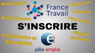 Sinscrire à France Travail  Pôle emploi  lANPE [upl. by Daniela]