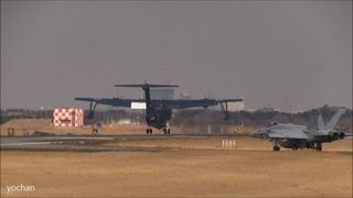 ShinMaywa US2 Amphibious aircraft 9901Touchandgo Landing [upl. by Aihsekat]