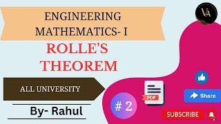 Rolles Theorem  Engineering Mathematics 1  Vijaya Academy [upl. by Sandell]