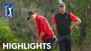 Tiger and Charlie Woods shoot 7under 65  Round 2  PNC Championship  2022 [upl. by Arait]