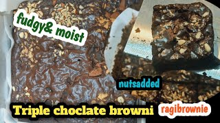 freebakingclass 5 Triple choclate ragibrownie perfect cricletop miletbrownie brownie [upl. by Elleved373]