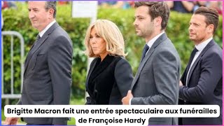 Brigitte Macron fait une entrée spectaculaire aux funérailles de Françoise Hardy [upl. by Handy208]