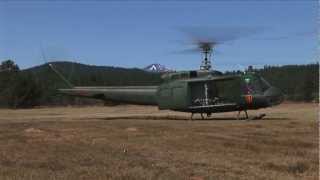 Panchos Huey 961  Vietnam War UH1H Huey Helicopter Taking Off Flying Landing [upl. by Nnylirak]