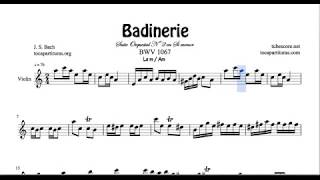 Badinerie Sheet Music for Violin in A minor for Violinists [upl. by Nnaharas255]