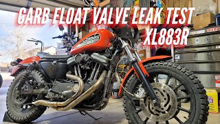 Carburetor Float Valve Leak Test Harley Davidson Sportster XL883 2002 Motorcycle Repair [upl. by Delos]