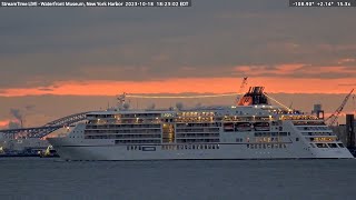 MS Europa 2s New York Harbor Twilight Departure on October 18 2023 [upl. by Burroughs]