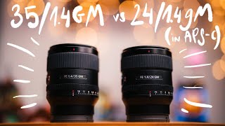 Sony 35mm f14GM vs 24mm f14GM in APSC mode on A7RIV [upl. by Tristas]