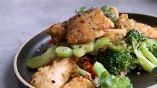 How to Make Healthy Sesame Chicken with Broccoli [upl. by Znerol252]