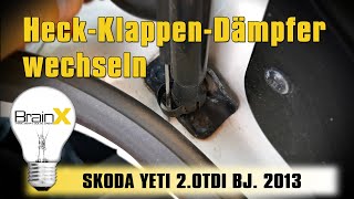 Heckklappendämpfer wechseln Kofferraum Dämpfer Skoda Yeti 5L [upl. by Boycie378]