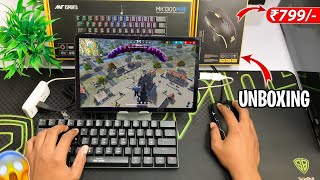 Mechanical Keyboard Mouse Unboxing Full Setup Play Free Fire with Keyboard and Mouse on Mobile [upl. by Darraj]