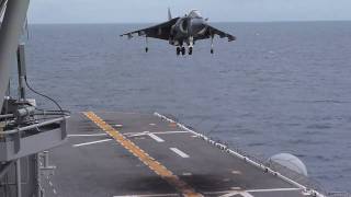 Harrier Takeoff amp Landing on USS Makin Island [upl. by Stewart]