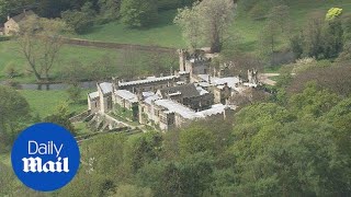 Birds eye view of Tudor manor house Haddon Hall in Derbyshire  Daily Mail [upl. by Pillyhp198]