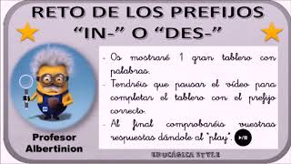 Tema 9 Lengua  Las palabras derivadas prefijos quotinquot y quotdesquot [upl. by Donelle722]