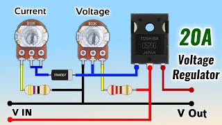 Simple voltage amp current regulator using single Transistor 20A [upl. by Llenra423]