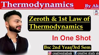 Zeroth and First law of Thermodynamics  Thermodynamics IN ONE SHOT  BSc 2nd Year I By Ak [upl. by Sivam]