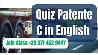 QUIZ PATENTE C IN ENGLISH WITH EXPLANATIONS SCHEDA 1 MINISTERIALE CeDCQC [upl. by Sprung568]