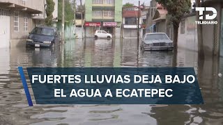 Ecatepec bajo el agua tras fuertes lluvias quottenemos 20 años con lo mismoquot acusan vecinos [upl. by Nek]