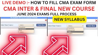 How to Fill CMA Exam Form June 2024 How to Fill CMA Inter Exam form amp CMA Final Exam Form June 2024 [upl. by Rutledge]