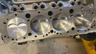 Sbc 383 build part 2  ring gap check and piston install [upl. by Nana]