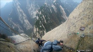 HuaShan Mountain most dangerous hike in the world  soldier path and Plank Walk [upl. by Nebeur]