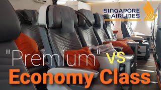 Singapore Airlines Premium Economy vs Economy Class  SQ Airbus A350 [upl. by Afra]