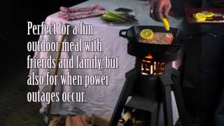 Helius Rocket Stove Make chops and FORGE RxR spike KNIVES [upl. by Akkire]