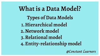 3 What is a data model Hierarchical  Network  Relational  Entityrelationship model [upl. by Rafaelita]