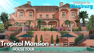 Bloxburg Tropical Family Mansion Tour  Roblox House Build [upl. by Yetsirhc]