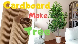 How to make Indoor Plant Tree  DIY Artificial tree with cardboard [upl. by Skrap492]