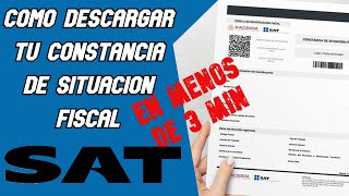 Como Descargar tu Constancia de Situación Fiscal 2023 │SAT [upl. by Nihs]