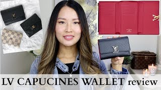 Louis Vuitton Capucines wallet review 2018  Comparison w Victorine wallet Chanel small wallet [upl. by Akers]