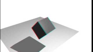 3D Anaglyph Hovering and Rotating Cube [upl. by Ailongam]