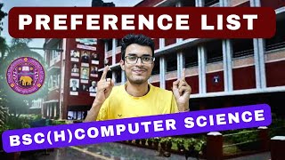 Bsc Hons Computer Science preference list Delhi University  preference list for CS Hons DU [upl. by Nomrah]