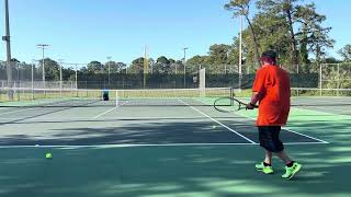 Deuce Side￼ Return of Serve Hitting off The Slinger Ball machine Day15 2nd Round [upl. by Plafker]