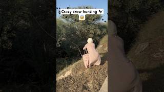 Crazy crow hunting 🐦‍⬛😱 birds birdhunting hunting shorts youtubeshorts trendingshorts [upl. by Sollie]