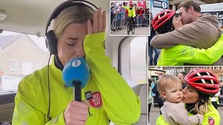 Mollie King breaks down in tears as she finishes 500km charity bike ride in memory of late father [upl. by Ainitsirhc]