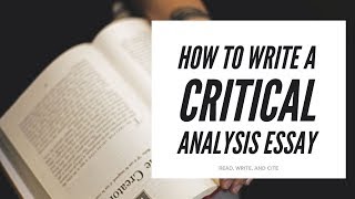 How to Write a Critical Analysis Essay [upl. by Atteval333]