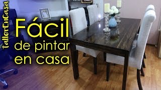 PINTAR MESA DE MADERA 🙋‍♀️ en casa PASO A PASO [upl. by Farro]