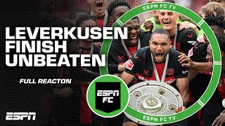 FULL REACTION Bayer Leverkusen complete FIRSTEVER unbeaten Bundesliga season 😱  ESPN FC [upl. by Avuha489]