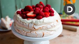 How to make Strawberry Pavlova Cake [upl. by Annaitsirk]