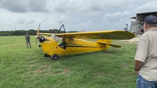 1936 Aeronca C3 Taxi and Runway Run Test Old Kingsbury Aerodrome [upl. by Adnahs]