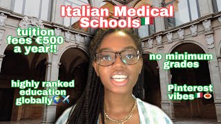 MEDICINE ABROAD HOW TO GET INTO ITALIAN MEDICAL SCHOOL🇮🇹 €500YR EU MEDICINE UNIVERSITIES [upl. by Sorac]