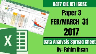 IGCSE ICT 0417P312017 FEB  MARCH SPREAD SHEET [upl. by Akienahs]