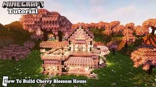 Minecraft Tutorial 120  How To Build Cherry Blossom House   Minecraft House Tutorial [upl. by Eecats]