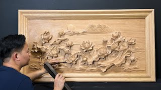 30 Days Carving a Wall Art From Natural Wood  Ingenious Skill of Wood Carving [upl. by Buchanan874]