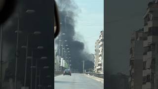 Massive Fire Breaks Out Near Bridge in Baabda Lebanon fire beirut lebanon OFW ofwlebanon safe [upl. by Eanram]