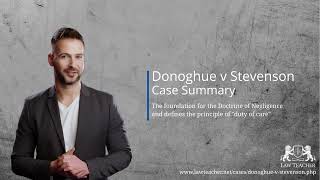 Donoghue v Stevenson Case Summary  LawTeachernet [upl. by Enelahs]